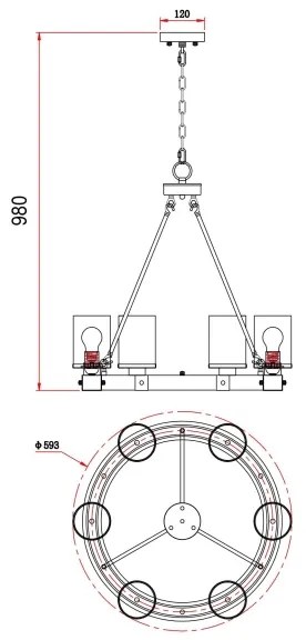 Globo 15555-6H - Csillár láncon LILA 6xE27/60W/230V