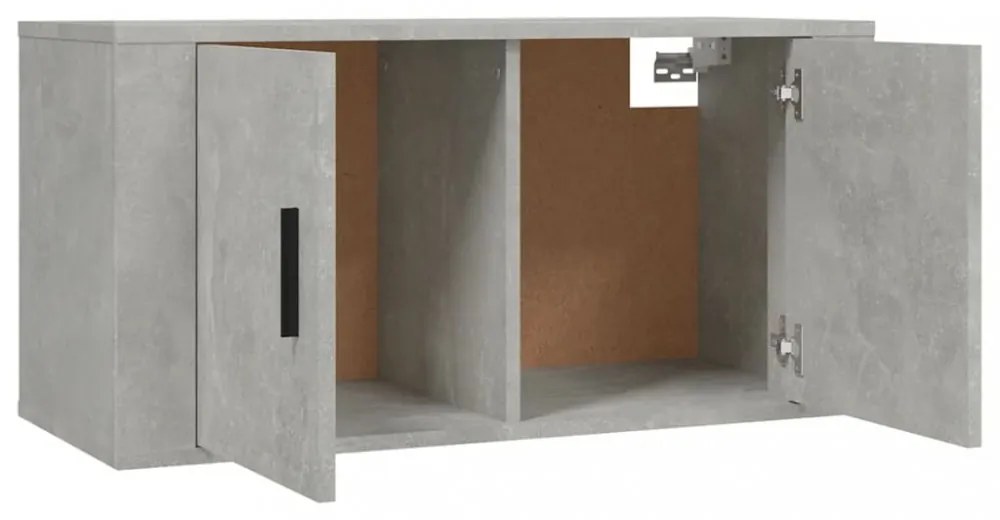 2 db betonszürke fali TV-szekrény 80 x 34,5 x 40 cm