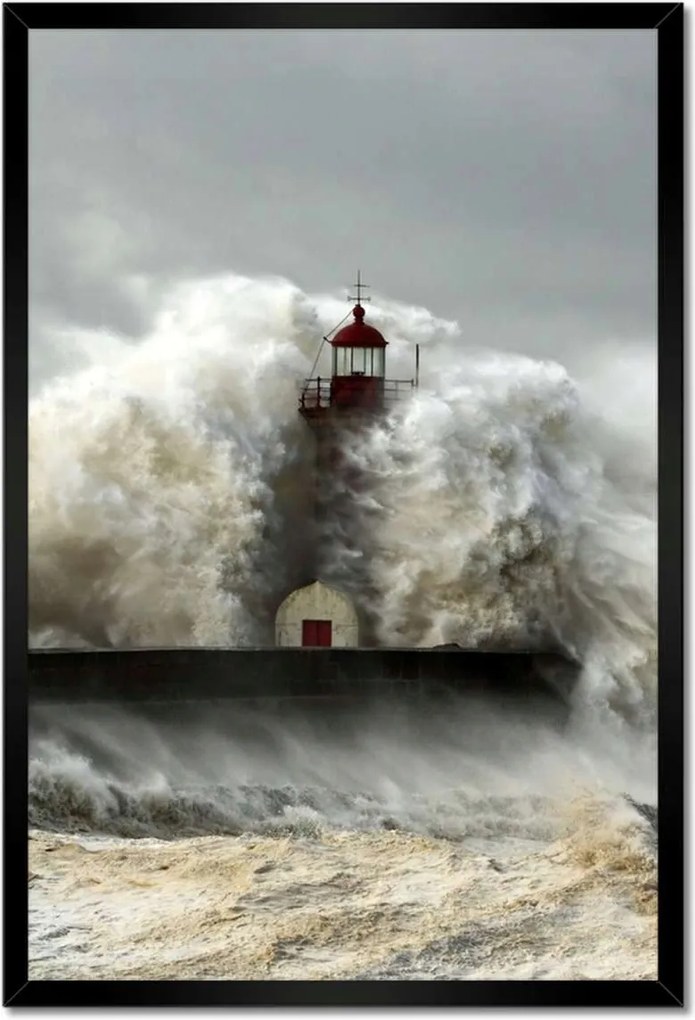 Poszterek keretben 40x60 Világítótorony Vihar