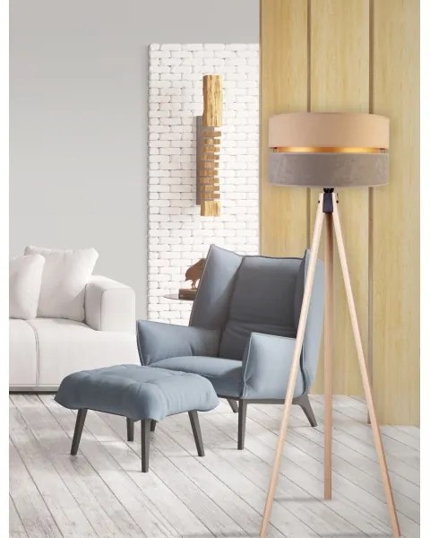 Duolla - Állólámpa DUO 1xE27/60W/230V átm. 44 cm bézs/szürke/bézs