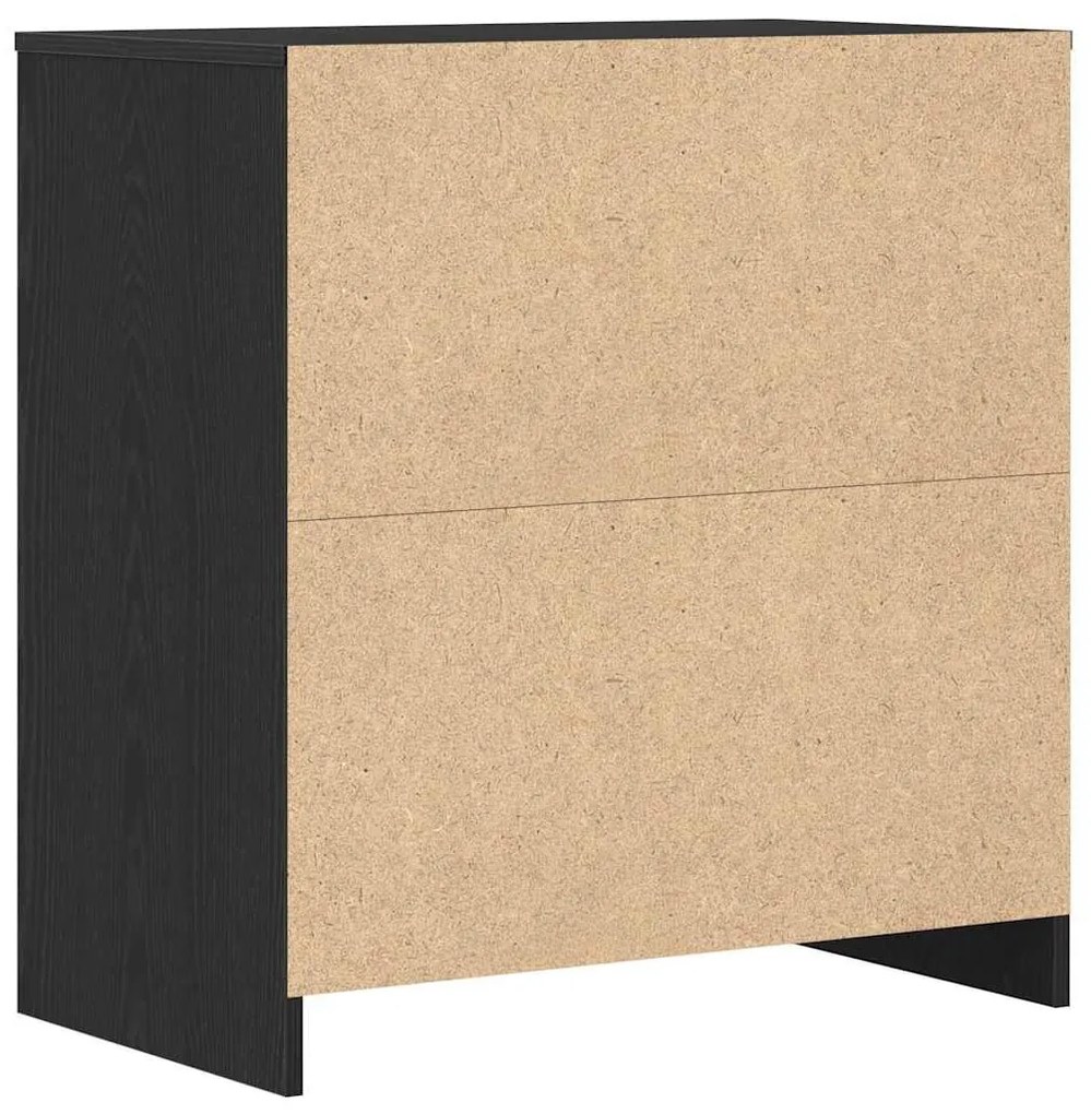 fekete tölgyszínű szerelt fa tálalószekrény 70x41x75 cm