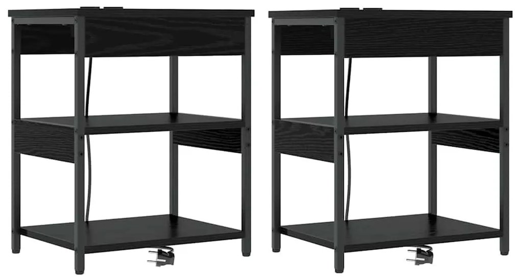 Éjjeli Szekrények 2 pcs Musta tammi 41 x 31 x 51 cm Faanyag