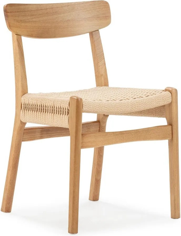 Natúr színű kaucsukfa étkezőszék szett 2 db-os Biel – MOME