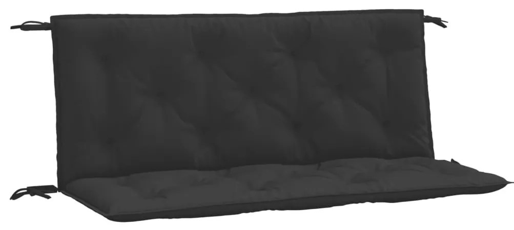 2 db fekete oxford szövet kerti padpárna 120 x 50 x 7 cm