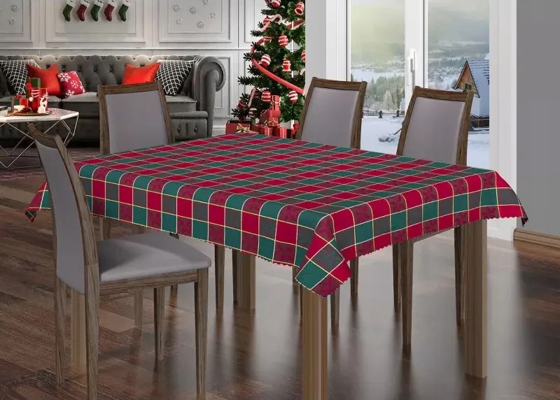 Abrosz vízlepergető karácsonyi zöld piros 160x300cm