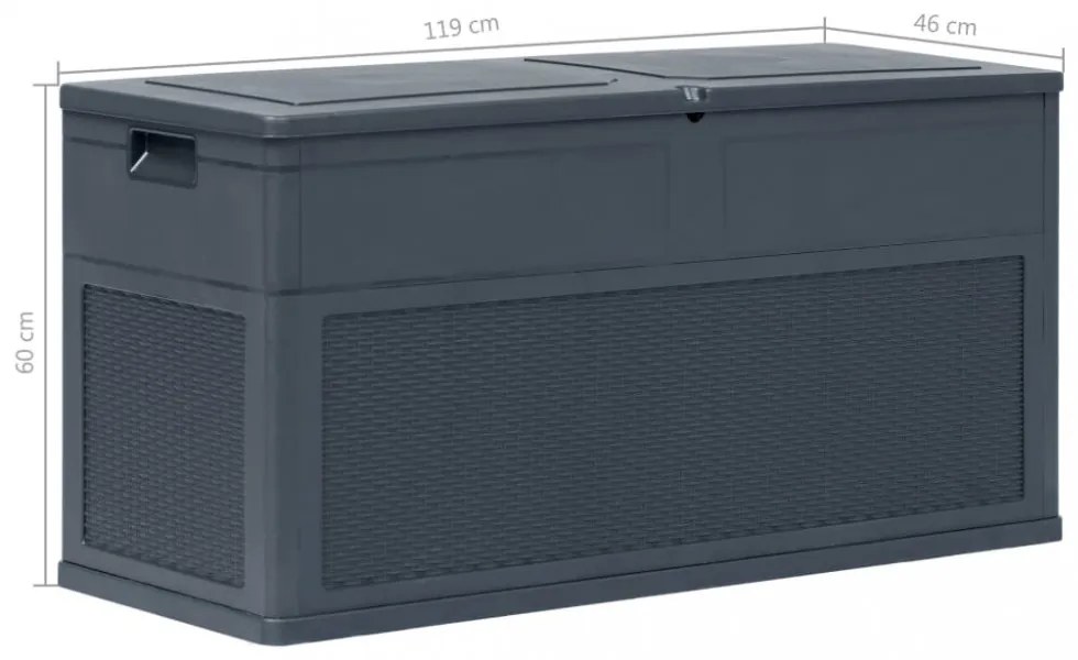 antracitszürke kerti tárolóláda 320 L