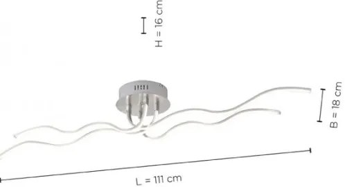 JUST LIGHT. 15126-55 - LED Felületre szerelhető csillár WAVE LED/29,4W/230V króm