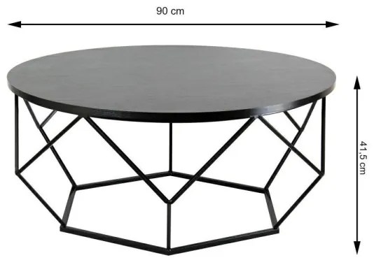 Kávésasztal DIAMOND 41,5x90 cm fekete