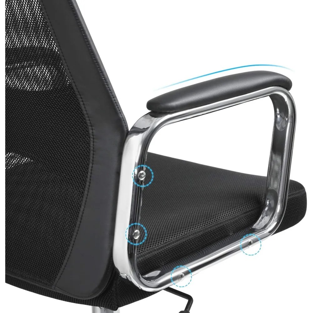 Irodai ergonomikus szék, fej- és deréktámasszal, fekete