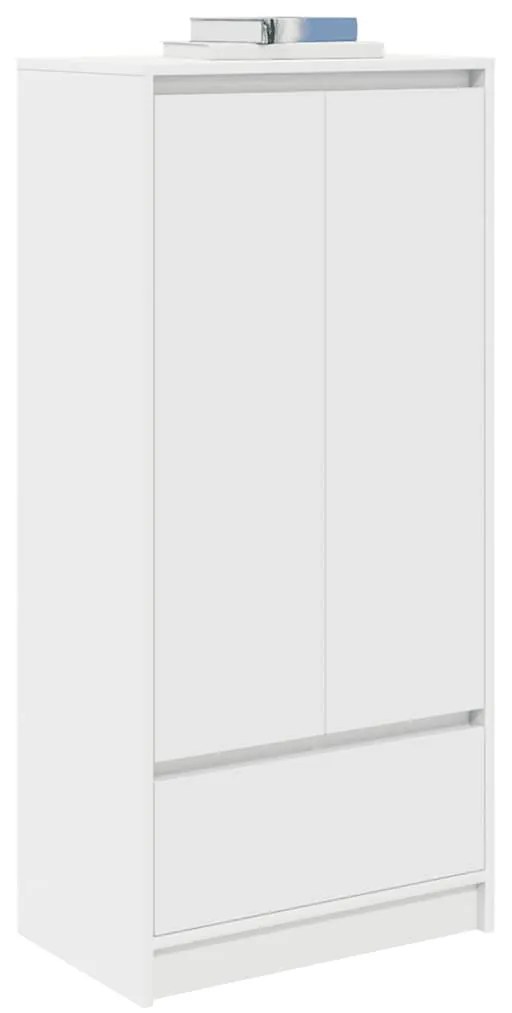 fehér szerelt fa szekrény fiókkal 55,5x34x119,5 cm