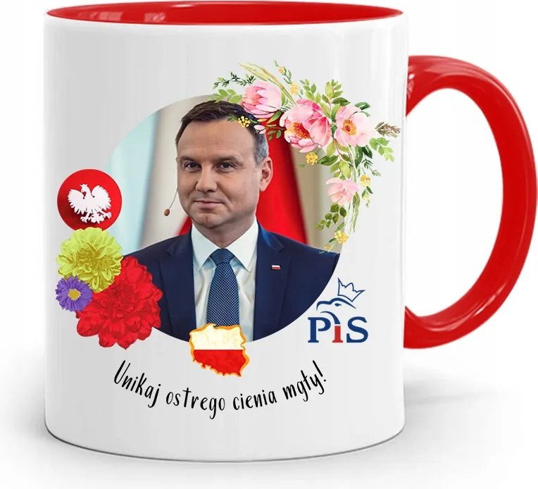 Piros Elnöki Bögre Andrzej Duda Pis Egészség felirattal