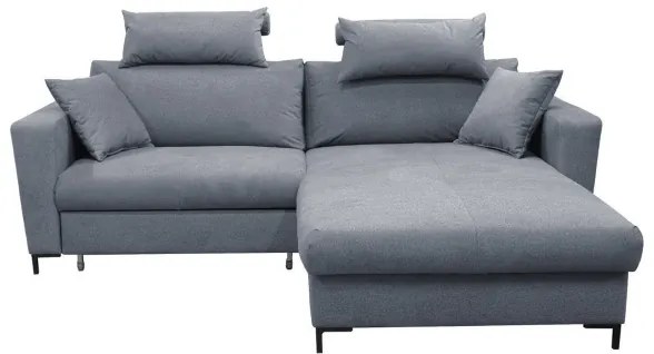 Kinyitható, jobb oldali L-alakú sarokülőgarnitúra HORTA tárolóval, sötét szürke