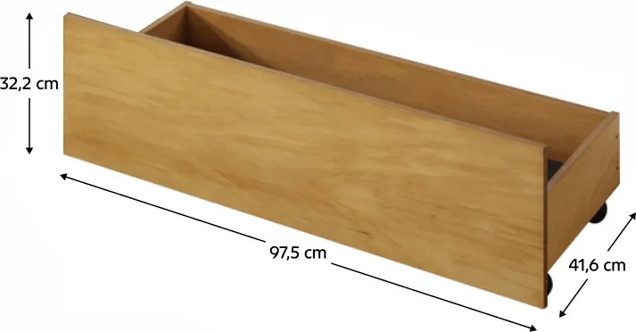 2 darab, kihúzható ágy alatti tároló, tölgy, MIDEA