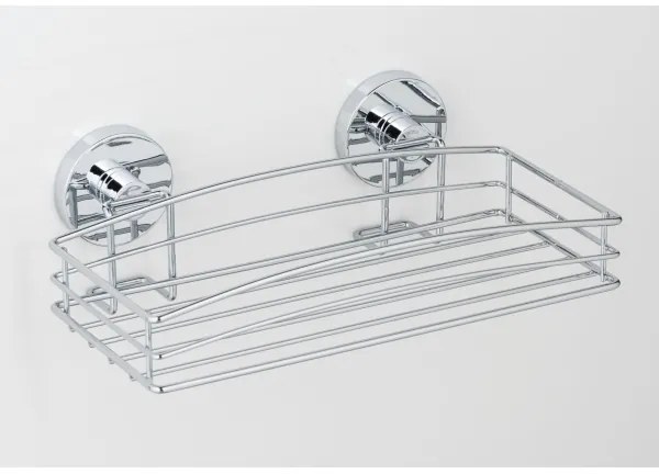WENKO 20883100 - VACUUM-LOC kerek polc, acél, 26x15,3 cm, fényes króm