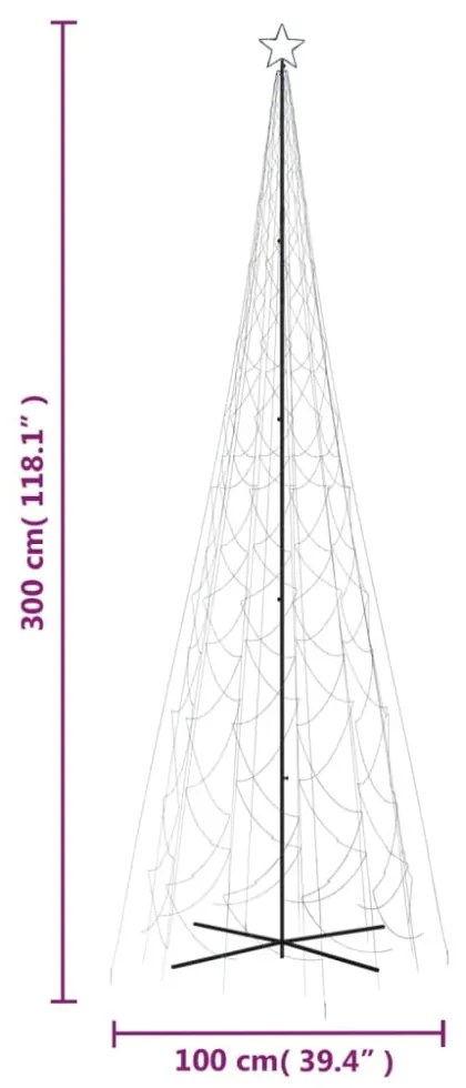 kúp alakú karácsonyfa 3000 kék LED-del 230 x 800 cm