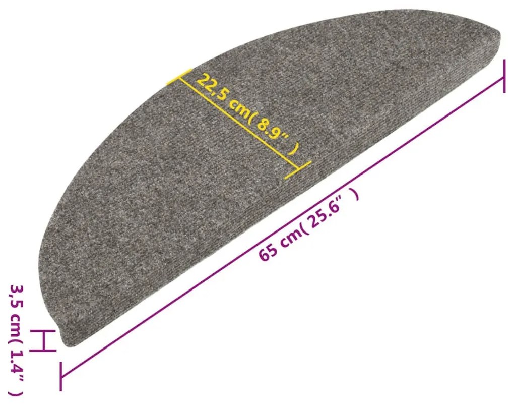 10 db szürke öntapadó lépcsőszőnyeg 65 x 22,5 x 3,5 cm