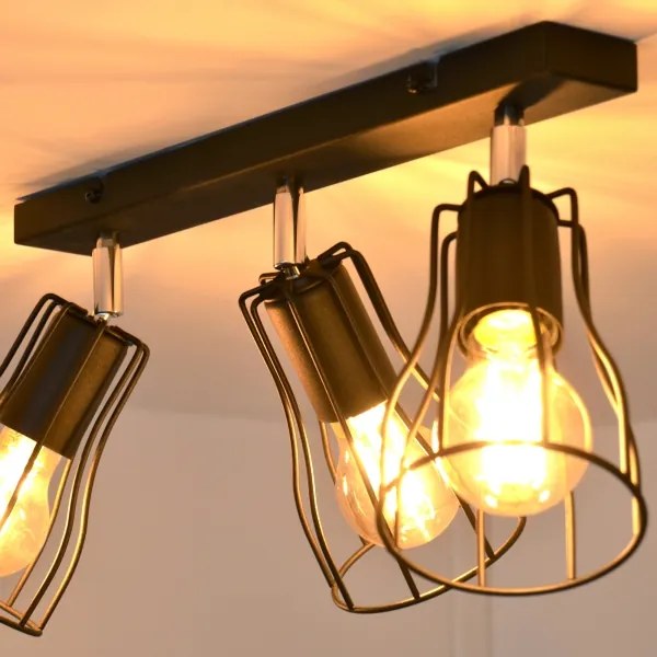 LED Spotlámpa TUBE II 3xE27/15W/230V fekete