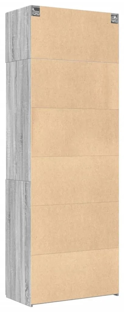 szürke sonoma színű szerelt fa tárolószekrény 80x42,5x225 cm