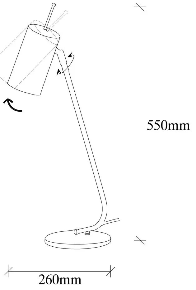 Fehér asztali lámpa fém búrával (magasság 55 cm) Sivani – Opviq lights