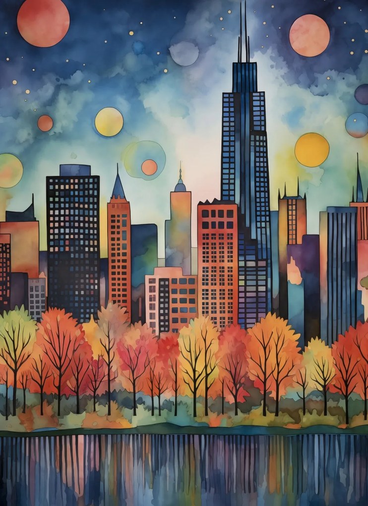 Poszter 40x55cm Panoráma a festői városról