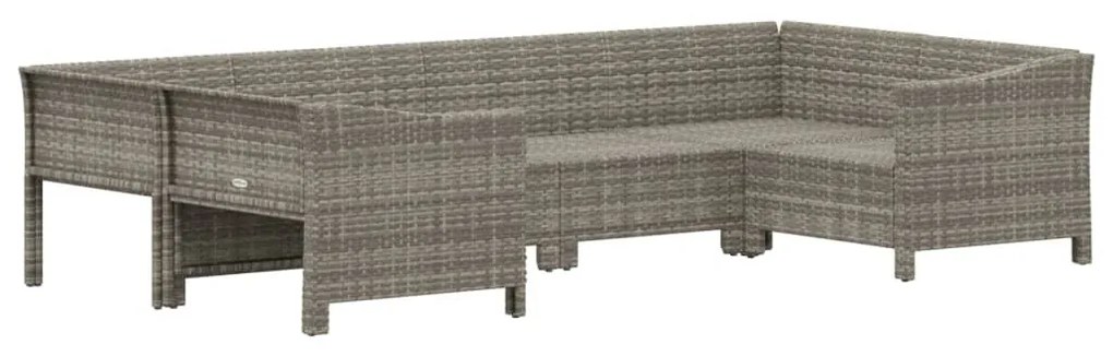 6 részes szürke polyrattan kerti ülőgarnitúra párnákkal