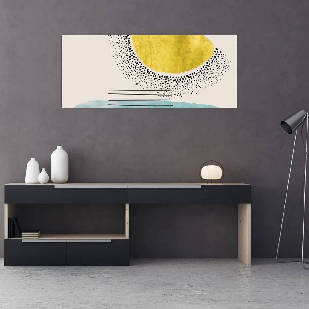 Kép - Absztrakt festmény a strandról N⁰2 (120x50 cm)