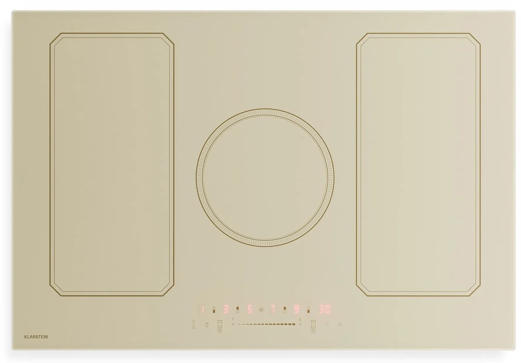 Klarstein Victoria indukciós főzőlap | 5 főzőzóna | retro esztétika | 11500 W | 77 cm
