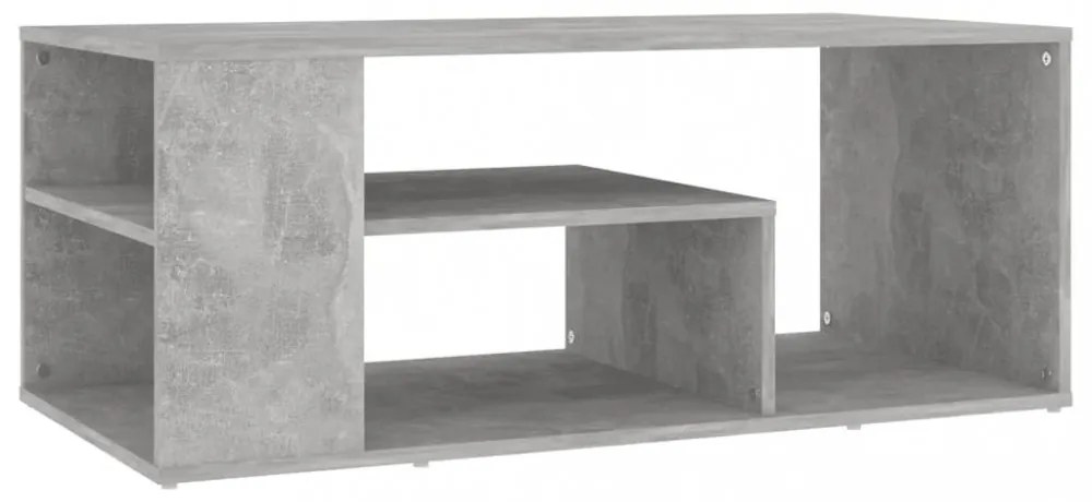 betonszürke szerelt fa dohányzóasztal 100 x 50 x 40 cm