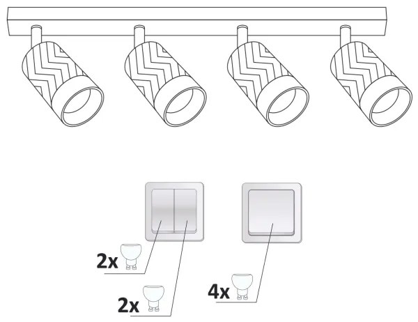 Spotlámpa ARRAS 4xGU10/10W/230V fekete
