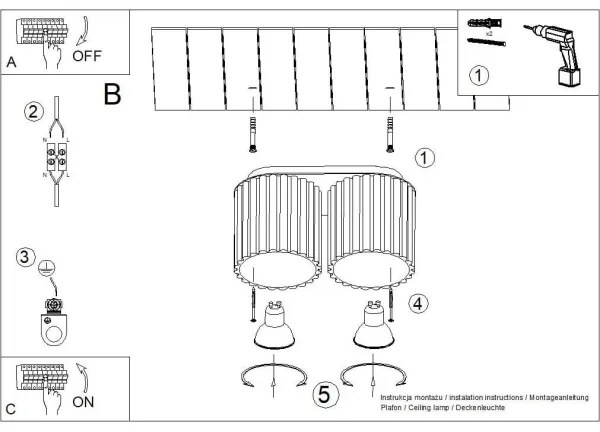 Sollux SL.1825 - AURA spotlámpa 2xGU10/10W/230V rózsaszín