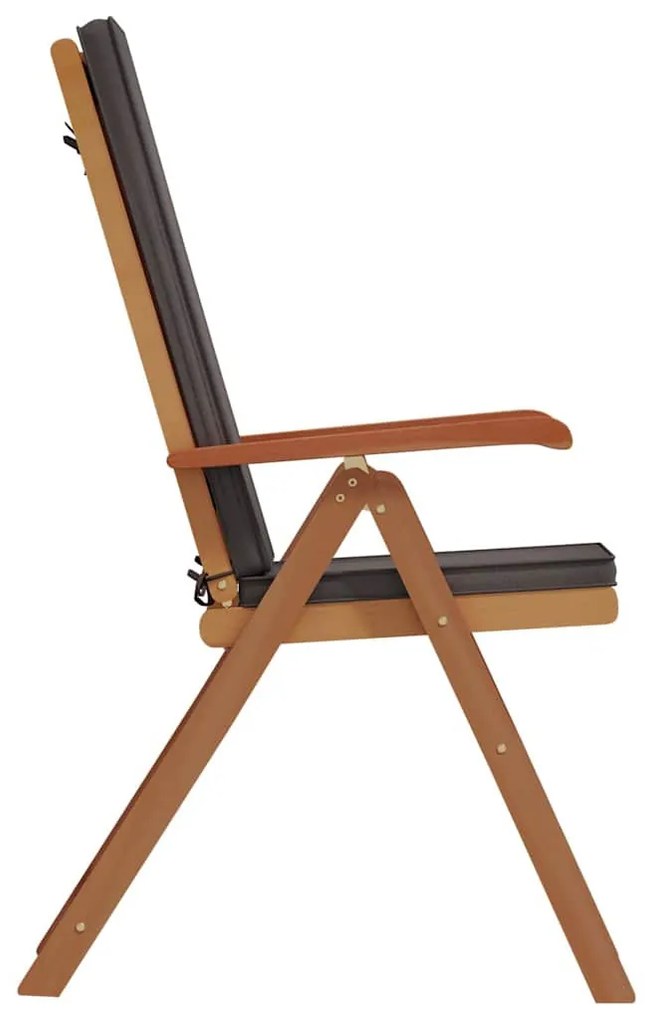 Kerti Szék párnával 8 pcs Barna 57 x 71.5 x 104cm Tömör tíkfa