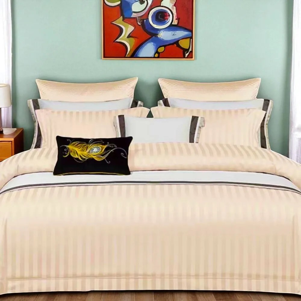 Szatén ágynemű KELLER BEIGE 3 részes 140x200 cm
