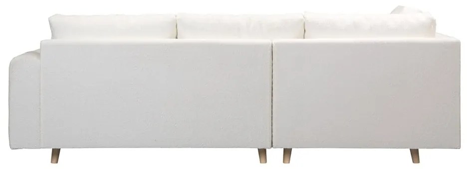 Fehér buklé sarokkanapé (bal oldali) Ariella – Ropez