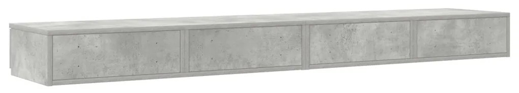 Ágy Fiókok Beton Szürke 180x36,5x16,5 cm Műanyag Fa
