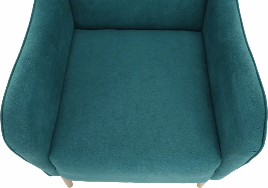 Kényelmes fotel, türkíz/bükk, BREDLY