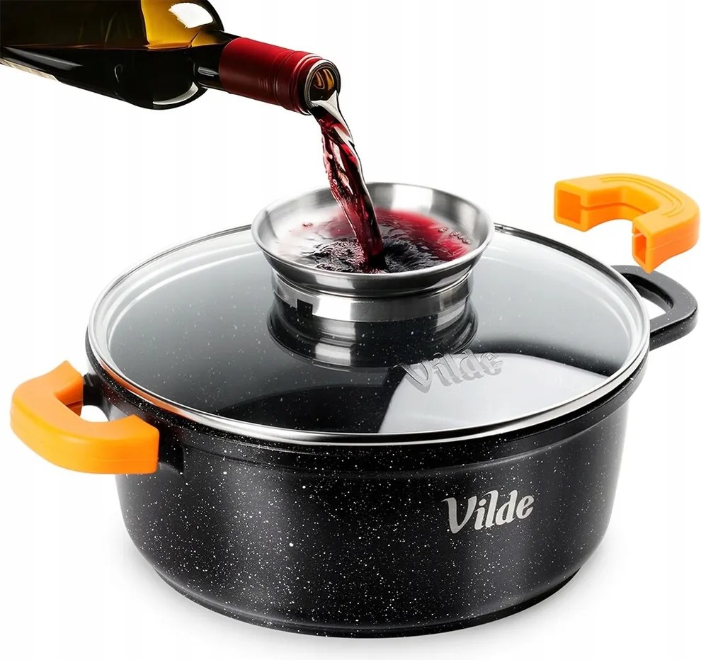 Gránit Fazék Fedővel 20 CM 2,1 L Non-stick Indukciós Bevonat