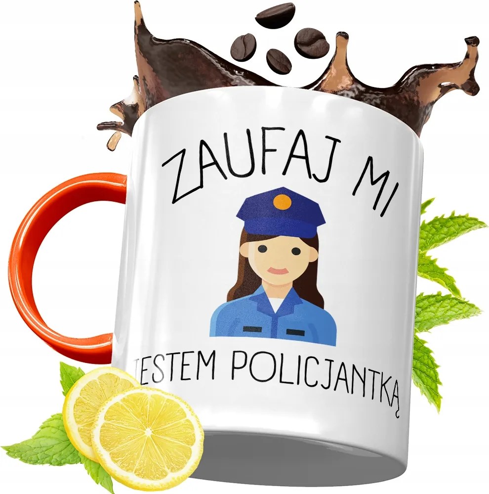 Narancssárga Bögre Rendőrnek Tökéletes Ajándék fényképes nyomtatással