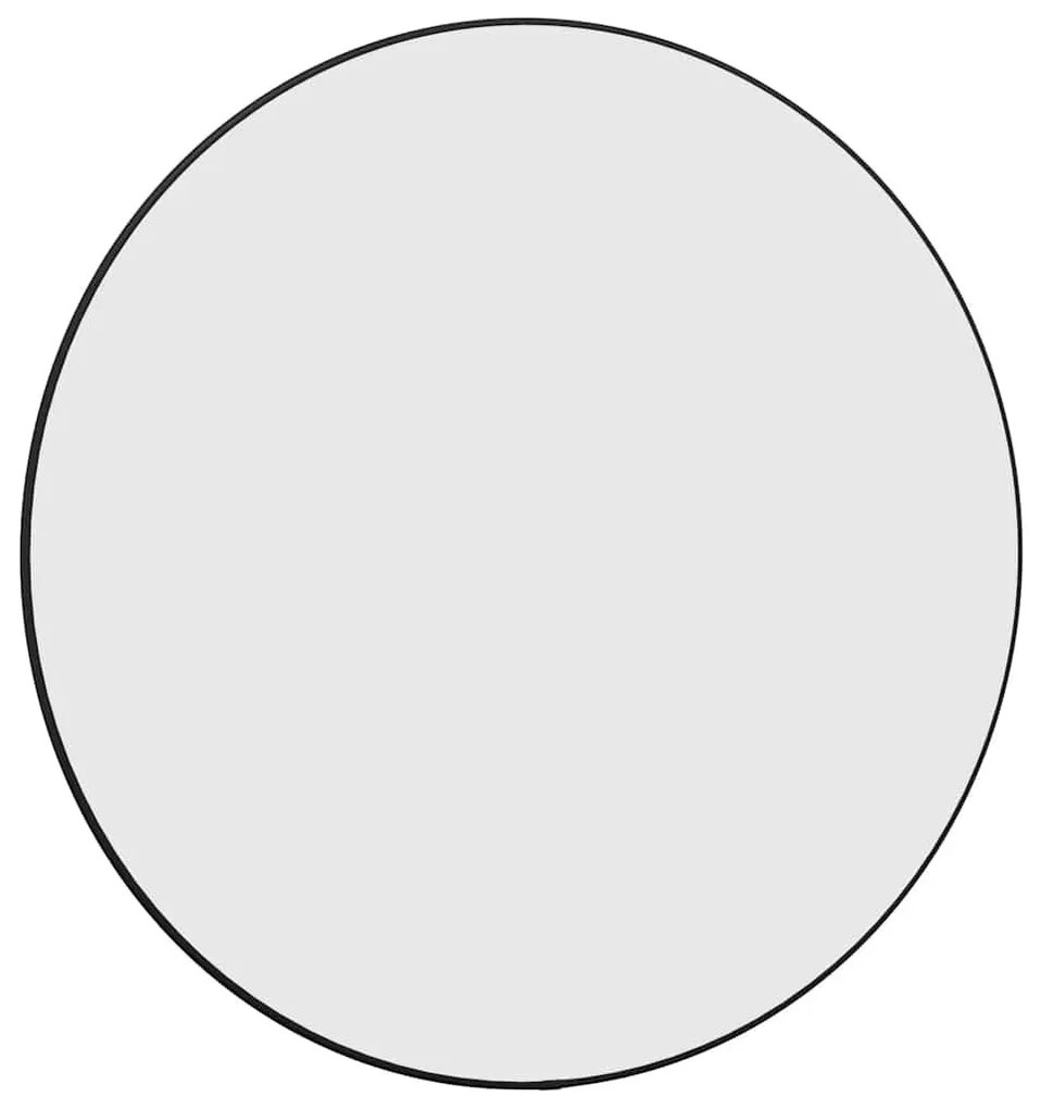 fekete falitükör Ø 60 cm Kerek