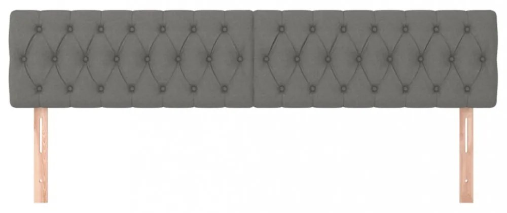 2 db sötétszürke szövet fejtámla 100x7x78/88 cm