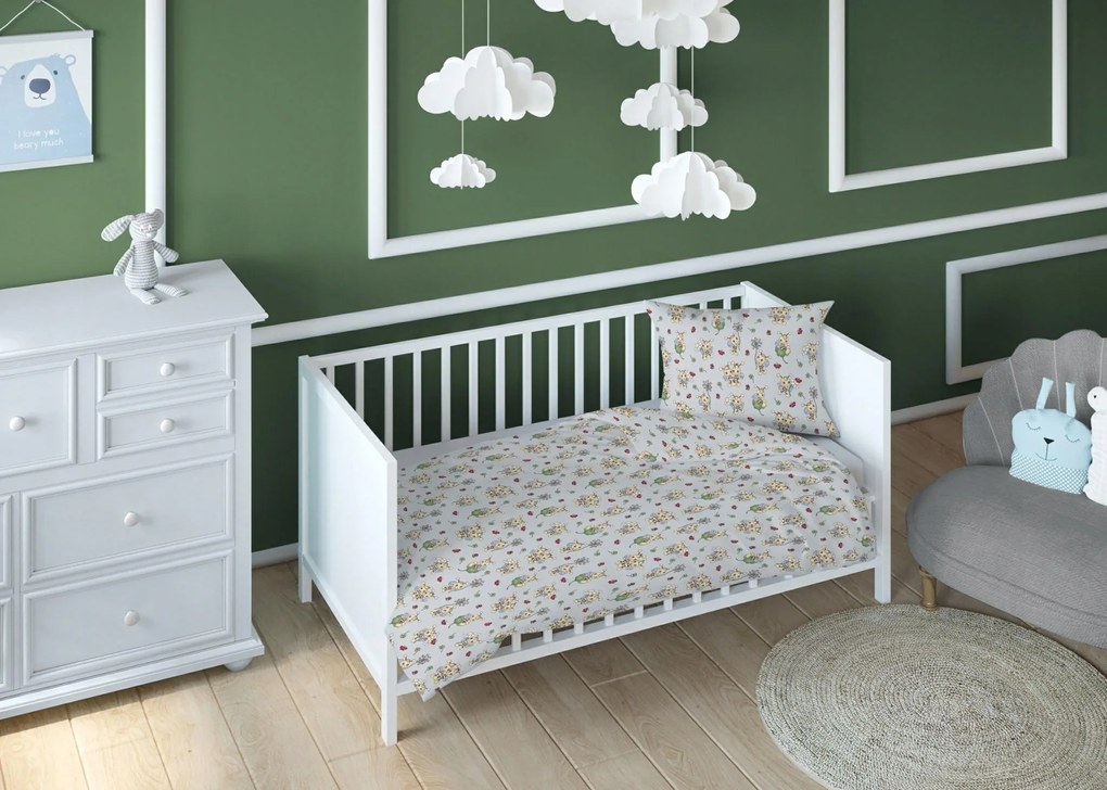 Pamut párnahuzat 40x40 méhecskés szürke sárga gyerek cipzáras