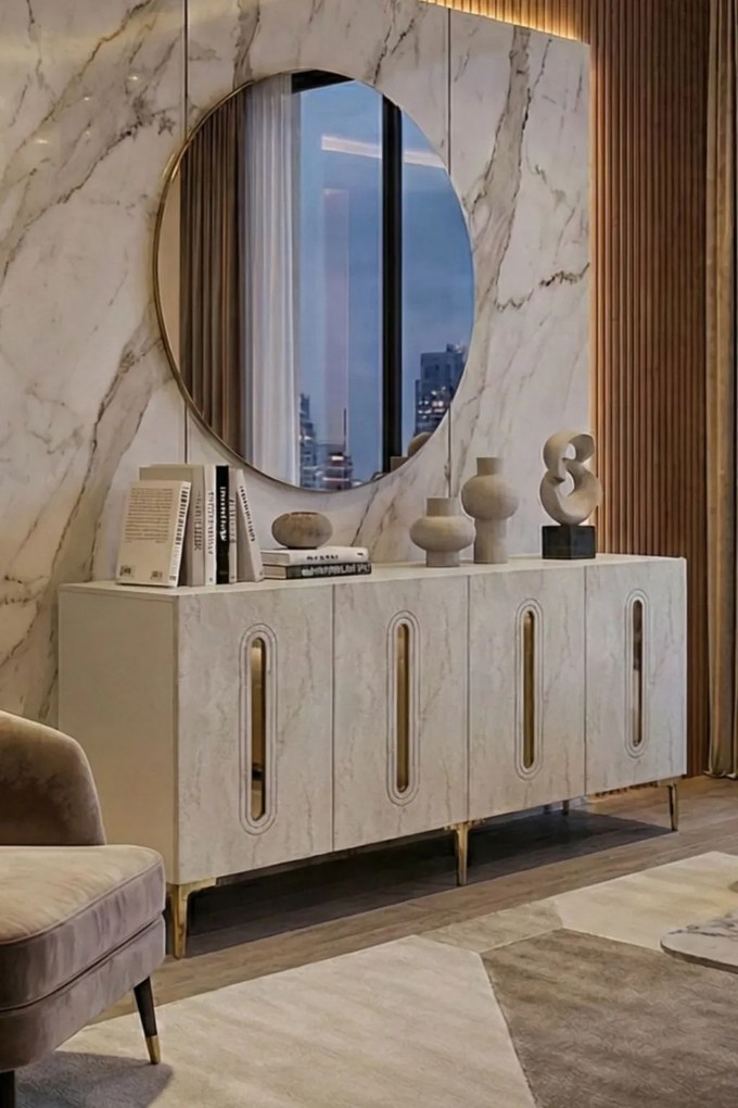 Rany 180 - White, Travertine, Gold