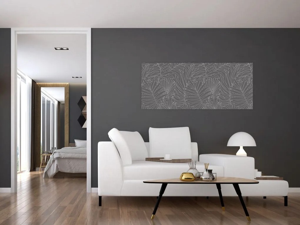 Kép - Szürke pálmalevelek (120x50 cm)