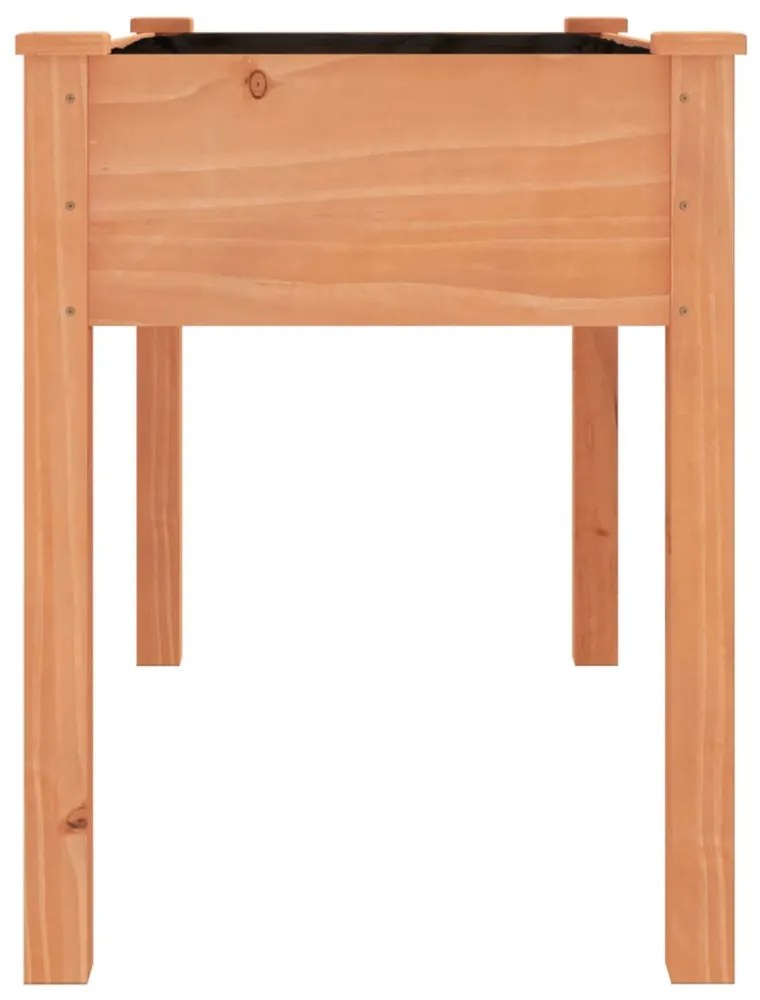 barna tömör fenyőfa kerti ültetőláda béléssel 118 x 59 x 76 cm