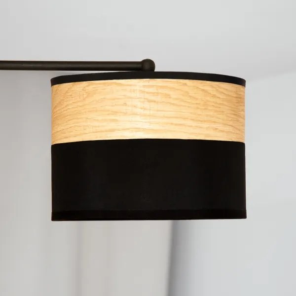 Felületre szerelhető csillár ALBA 3xE27/15W/230V, átmérő 66 cm, fekete/barna