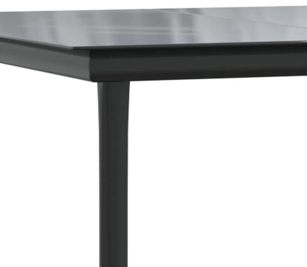 vidaXL 9 részes fekete PVC rattan kerti étkezőgarnitúra