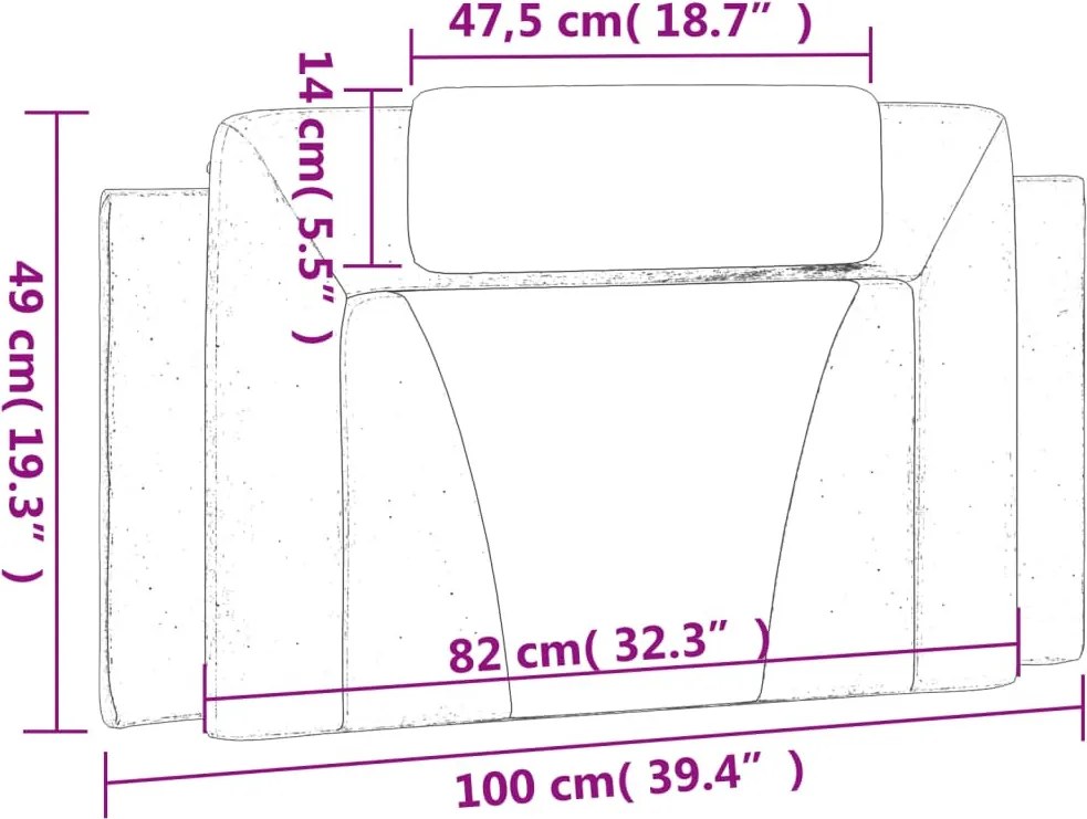 barna műbőr fejtámla párna Viana 100 cm