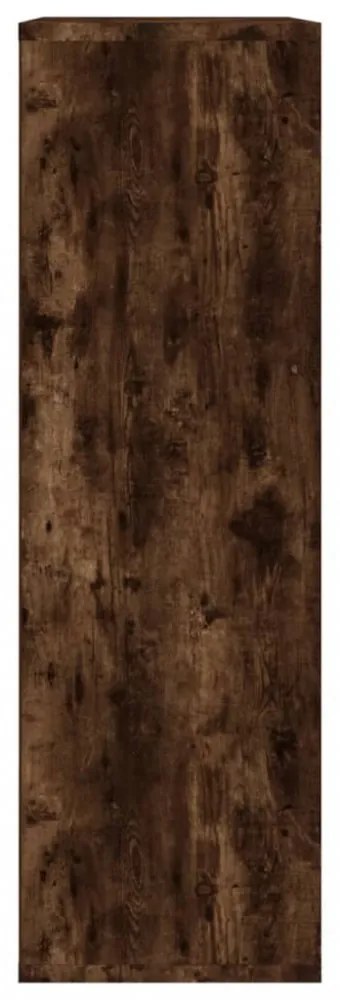 füstös tölgy színű szerelt fa könyv-/tálalószekrény 50x25x80 cm