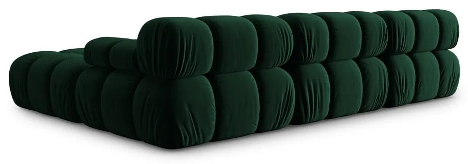 Zöld bársony sarokkanapé Bellis – Micadoni Home