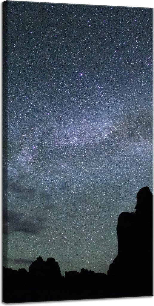 Vászonkép Természet Kozmosz Hegyek Sötétség Éjszaka Csillagászat 40x80