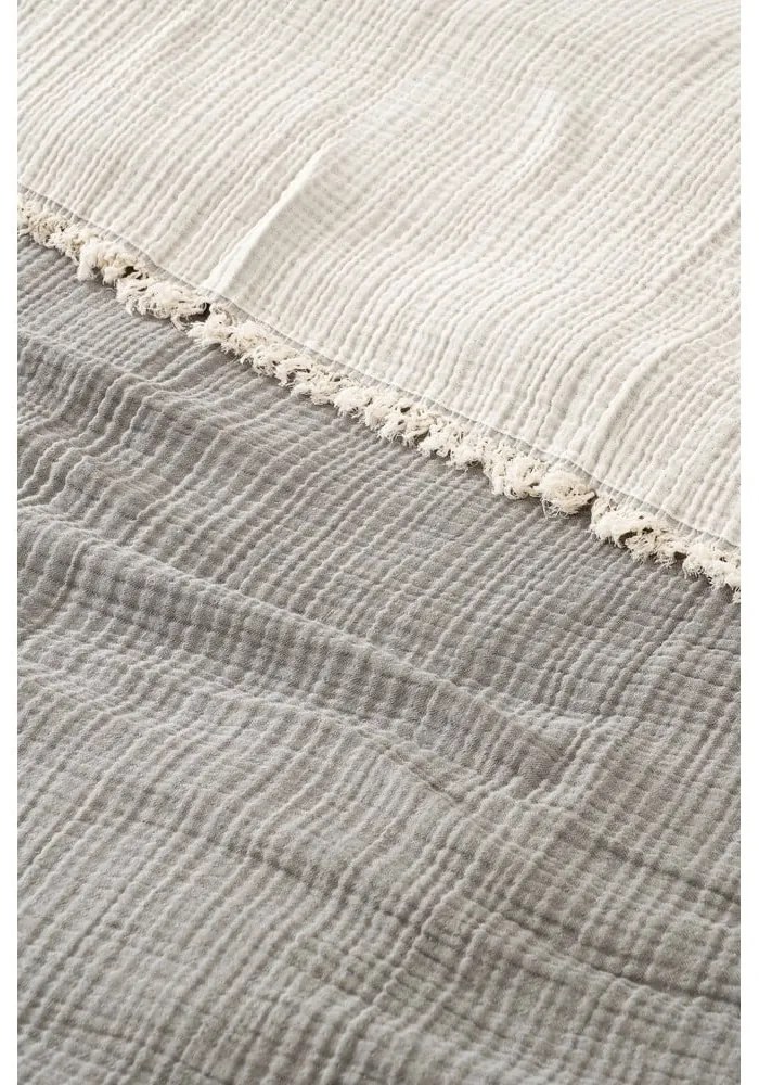 Szürke muszlin ágytakaró franciaágyra 230x250 cm – Mijolnir